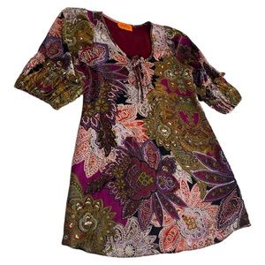 Voom by Joy Han women’s size small dress ruffled sleeves‎ flowers